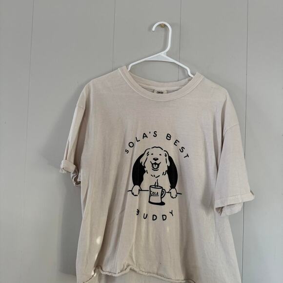 Coffee shop merch short sleeve beige Raleigh, NC unisex XL cropped - Picture 2 of 5